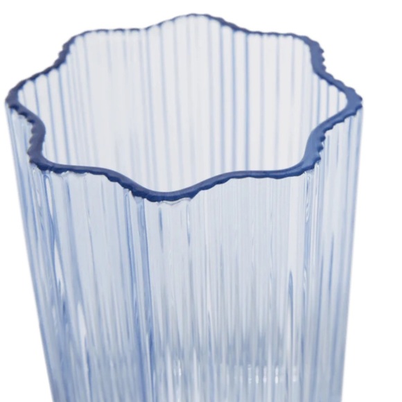 Stylish Blue Ribbed Glass Tumblers - Picture 6 of 6